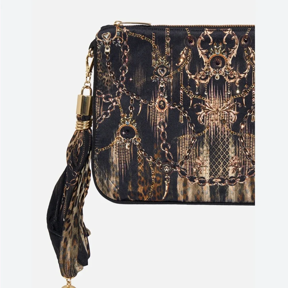 CAMILLA *Jungle Dreaming* animal print silk scarf clutch wristlet